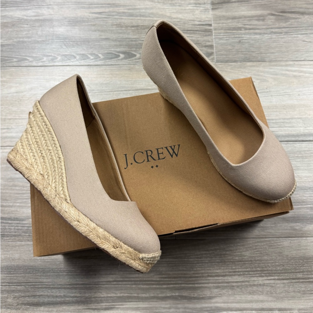 NEW J.Crew Canvas Espadrille Wedges